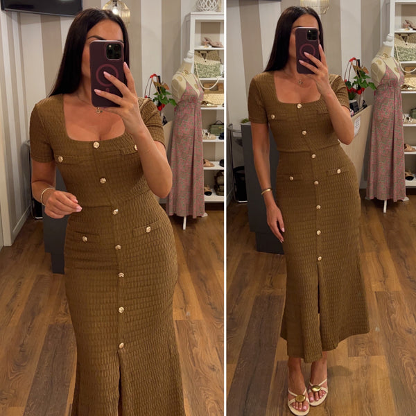 dress carmen - MARRONE