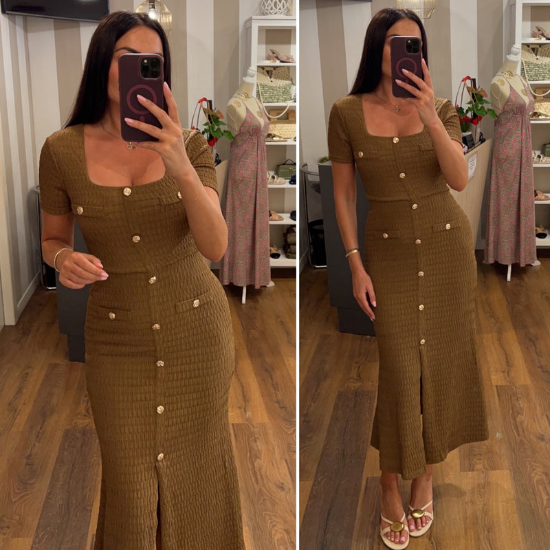 dress carmen - MARRONE