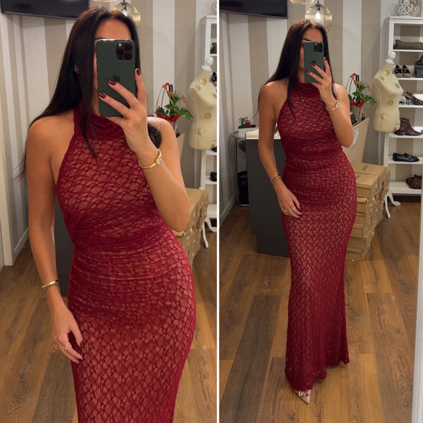 dress celine - BORDO