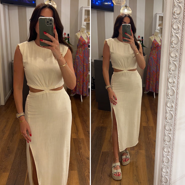 dress lino jolie - CREAM
