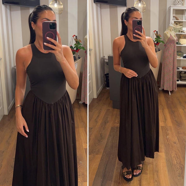 dress cassy - MARRONE