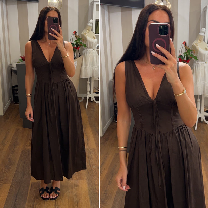 dress celia - MARRONE