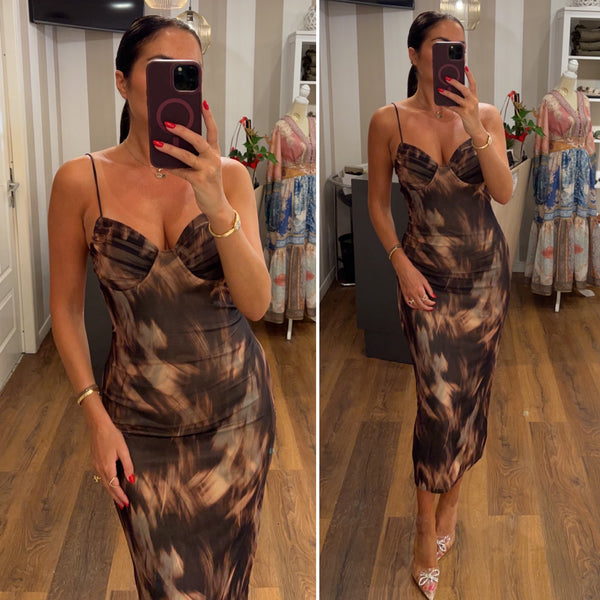 dress cassiopea - MARRONE