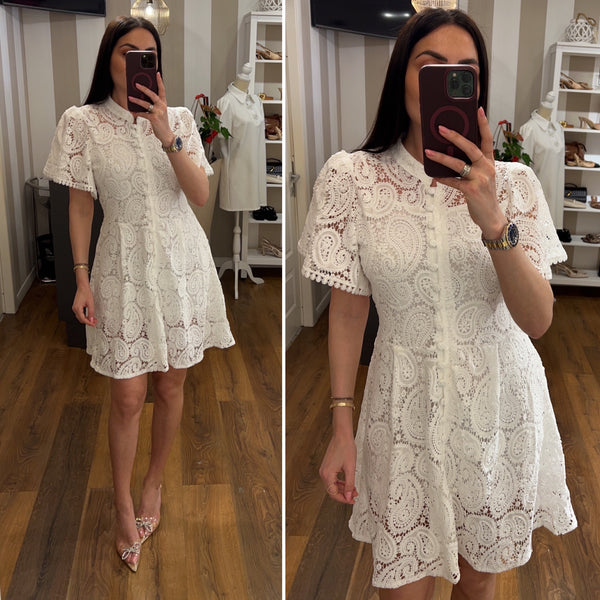 dress macrame - BIANCO