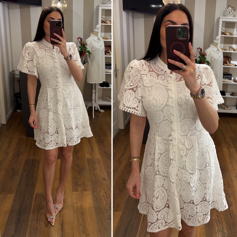 dress macrame - BIANCO
