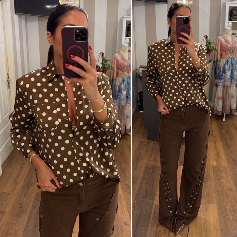 blusa kayla - MARRONE
