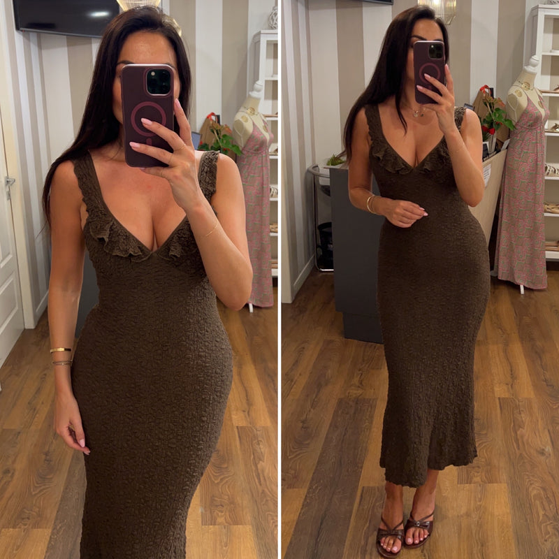 dress claire - MARRONE