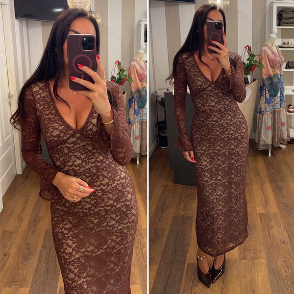 dress kathrine - MARRONE