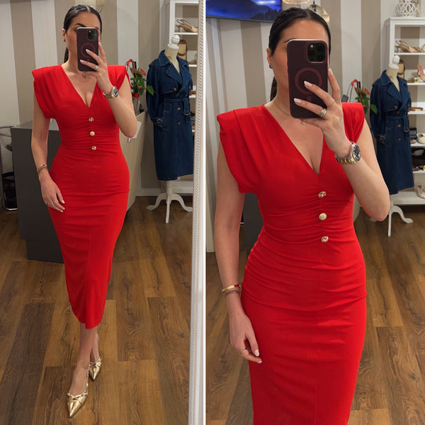 dress melania - ROSSO