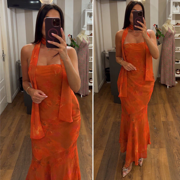 dress selene fiori - RUGGINE