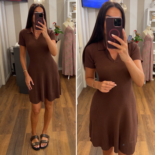 dress costine - MARRONE