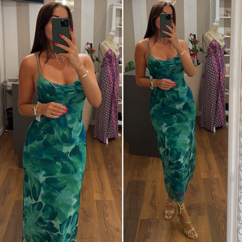 dress peony - VERDE