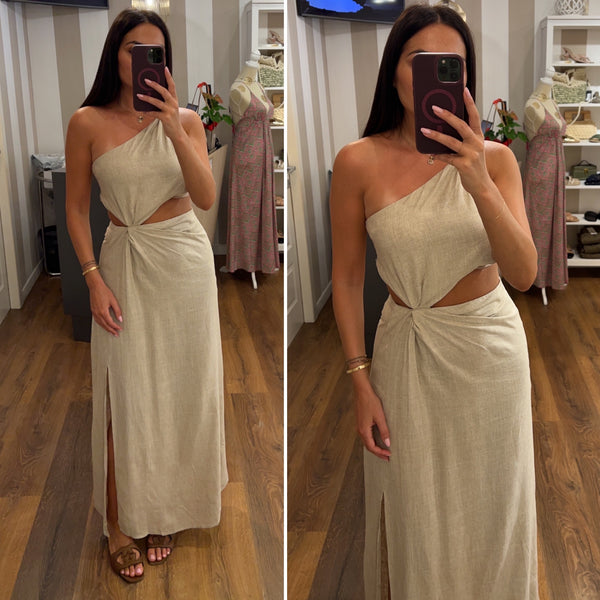 dress lino - ECRU