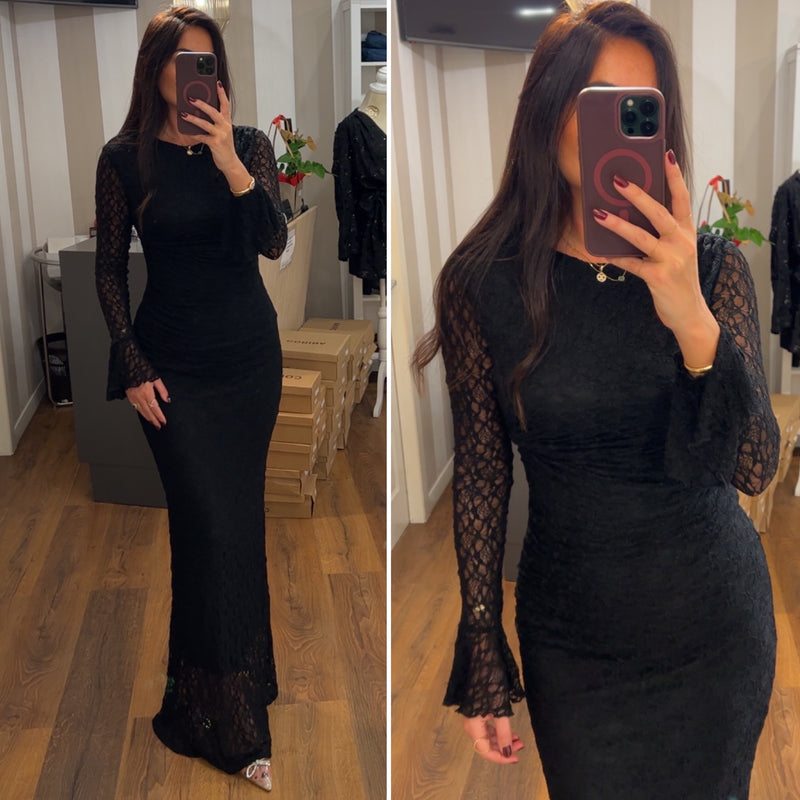 dress chantilly - NERO