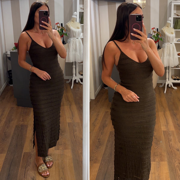 dress pauline - MARRONE