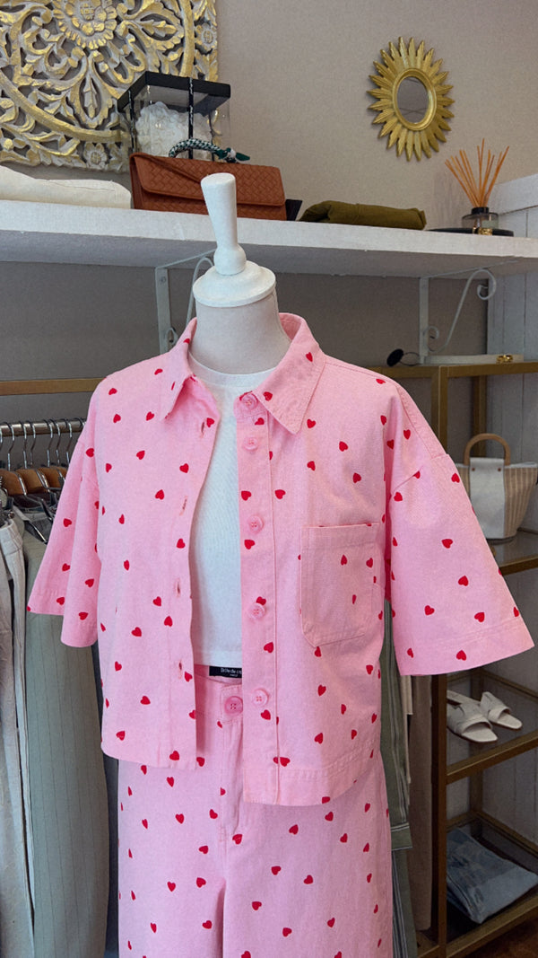 pantalone pink hearts - ROSA