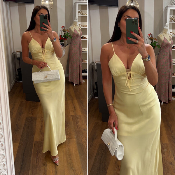 dress saten - GIALLO
