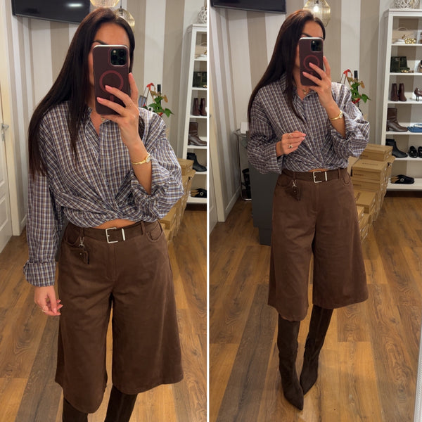 shirt carmen - blu/choco