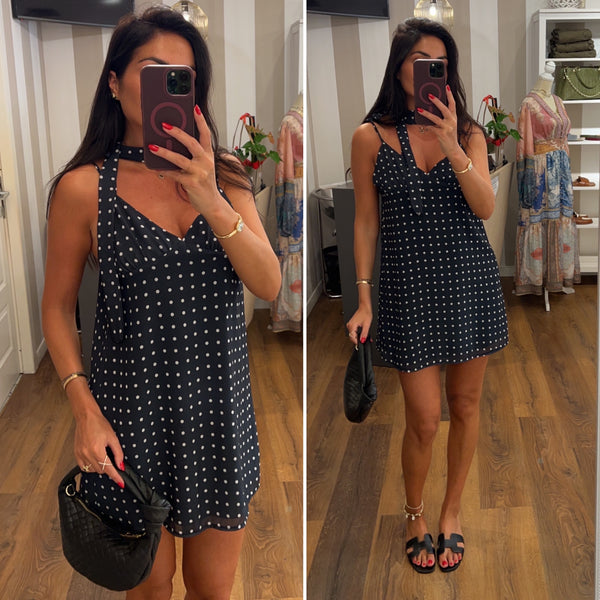 mini dress pois - NERO