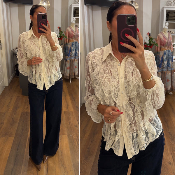 blusa chloe - CREMA