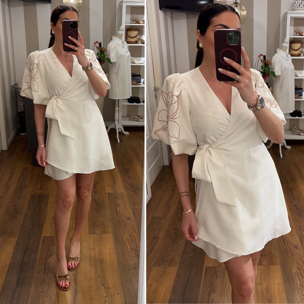 dress peony - BIANCO