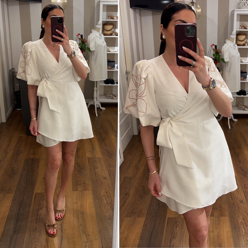 dress peony - BIANCO