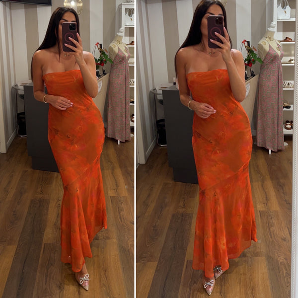 dress selene fiori - RUGGINE