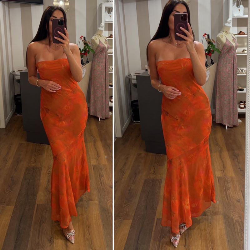 dress selene fiori - RUGGINE