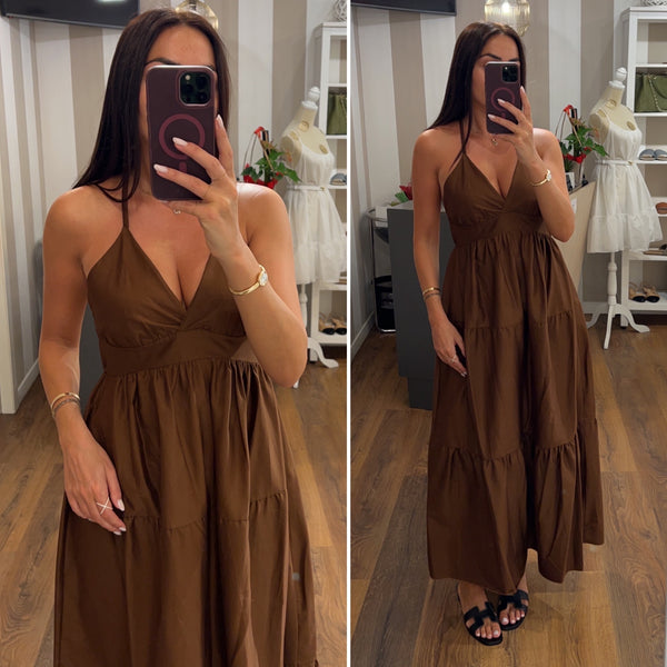 dress penelope - MARRONE
