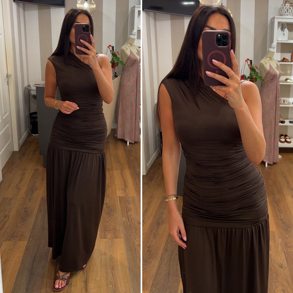 dress claire - MARRONE
