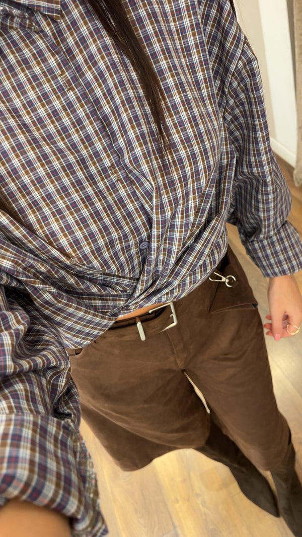 shirt carmen - blu/choco