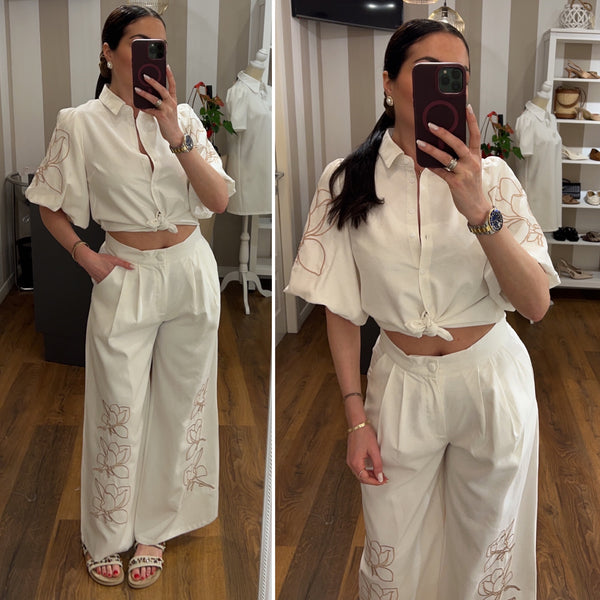 pantalone peony - BIANCO