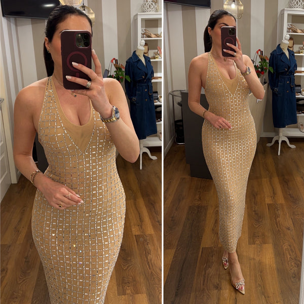 dress krystal - NUDE