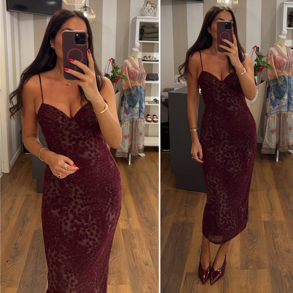 dress sauvage - BORDO