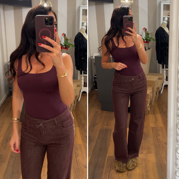 denim straight leg - BORDO