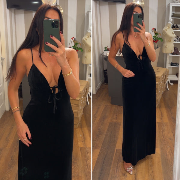 dress velvet - NERO
