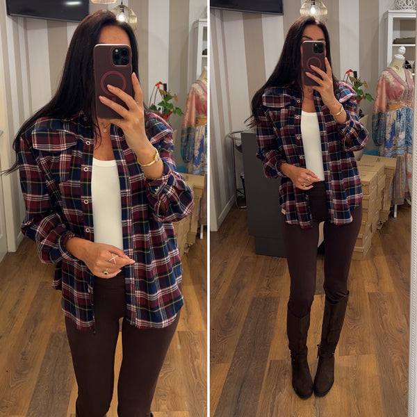 camicia quadri - vino