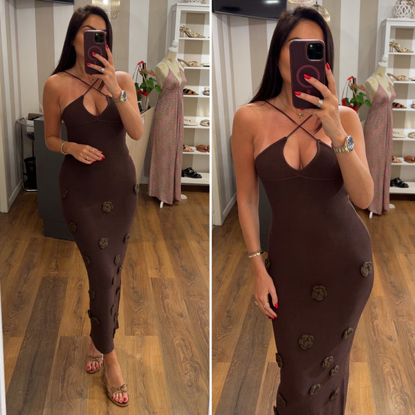 dress rosalia - MARRONE
