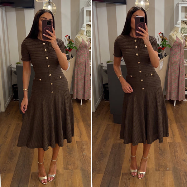 dress celine - MARRONE