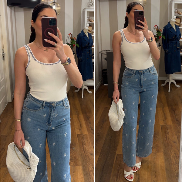 denim petite fleur - DENIM