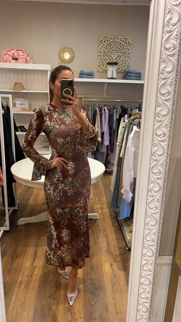 dress fallinlove - MARRONE