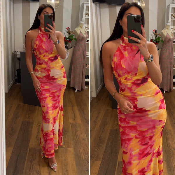 dress peach - fiorato