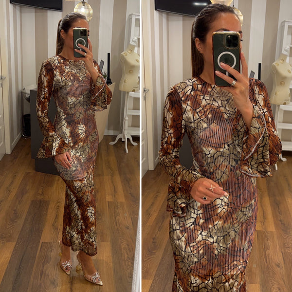 dress fallinlove - MARRONE