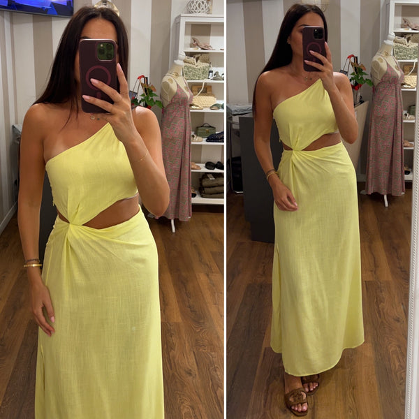 dress lino - GIALLO