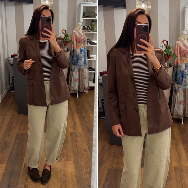 blazer scamosciato - CAFFE