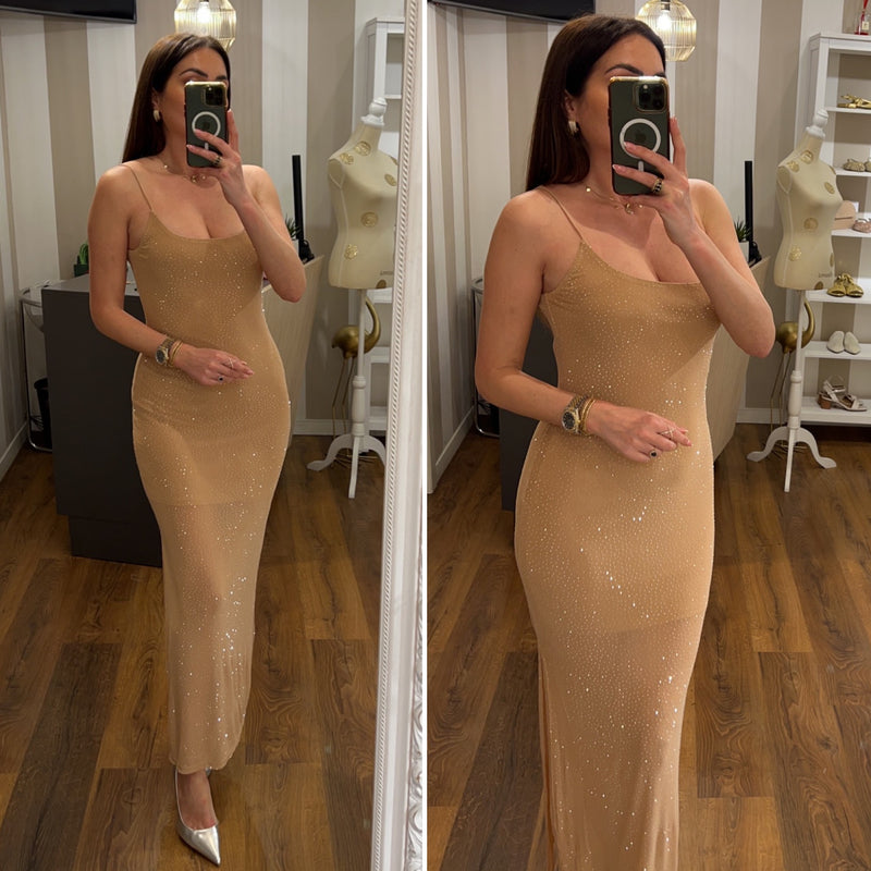 dress saturn - NUDE