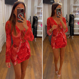 dress myk - ROSSO